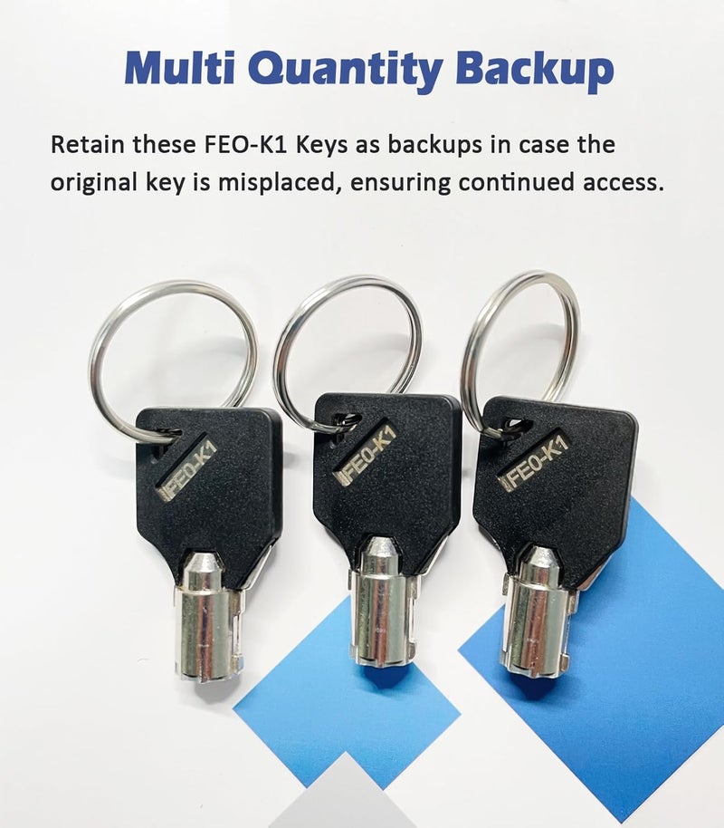 ORTREE OTREE Elevator Key, FEO-K1 Fire Service Key Recall Reset Keys,Copper,Black/Silver,Pack of 3 - Image 2